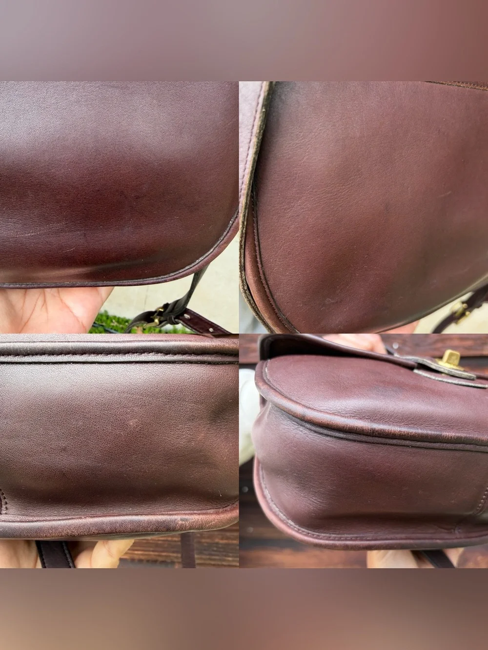*RARE* Coach Sherbourne #9987 Mahogany Leather VTG 90s Top Handle Turnlock Bag - Picture 11 of 13